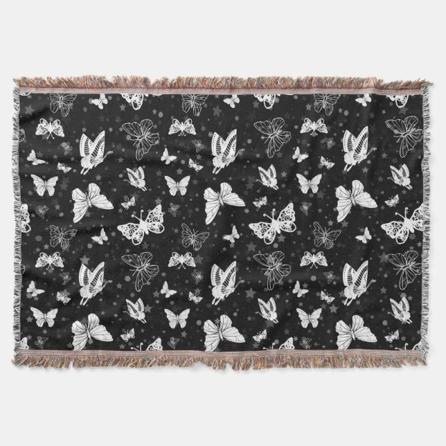 Couverture Motif d'illustration noir blanc papillon (Devant)