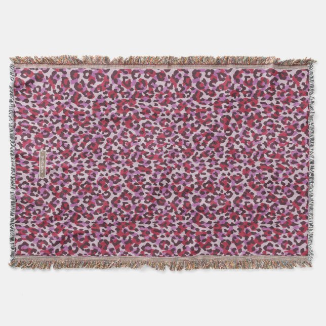 Couverture Motif d'impression chic rouge violet guépard (Devant)