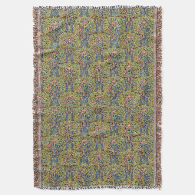 Couverture Motif d'oiseaux dans les arbres de style Arts & Cr (devant Vertical)