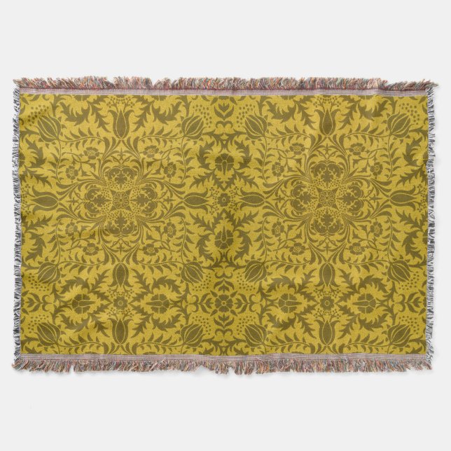 Couverture Motif doré jaune vigne sans couture de William Mor (Devant)