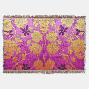 Couverture Motif doré rose ORIENTAL - Plaid de jet