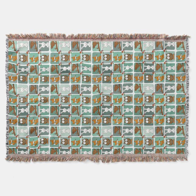 Couverture Motif du bloc des animaux des bois (Devant)