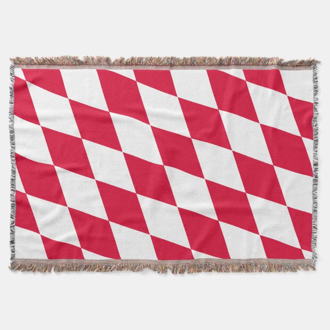 Couverture Motif du drapeau diamant de Bavière rouge et blanc (Devant)