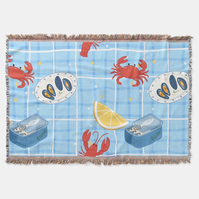 Couverture Motif du marché de fruits de mer méditerranéens (6 (Devant)