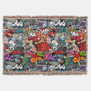 Couverture Motif dynamique urbain d'art de graffiti d'art de