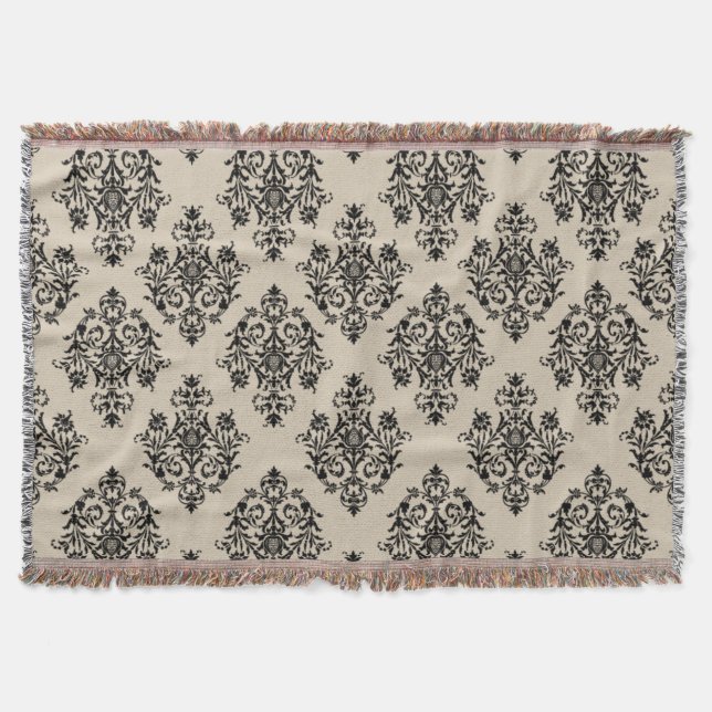 Couverture Motif élégant en damas (Devant)
