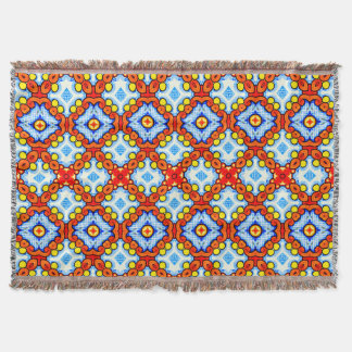Couverture Motif en carreaux orange et bleu rétro