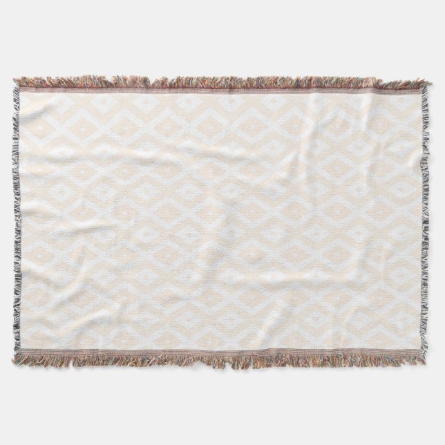 Couverture Motif en diamant beige et blanc (Devant)