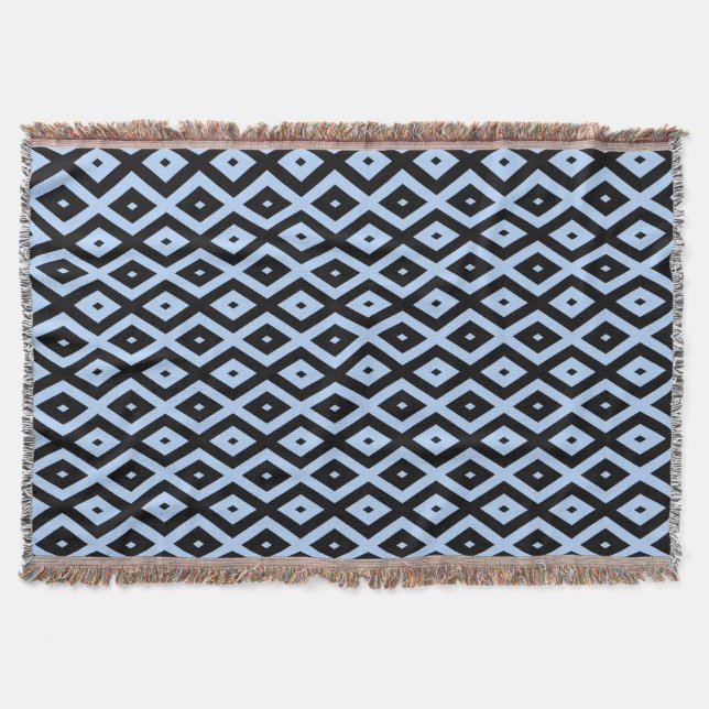 Couverture Motif en diamant bleu pâle et noir (Devant)