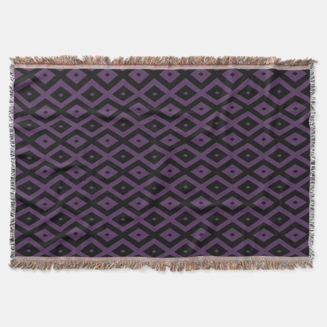 Couverture Motif en diamant noir et violet foncé (Devant)