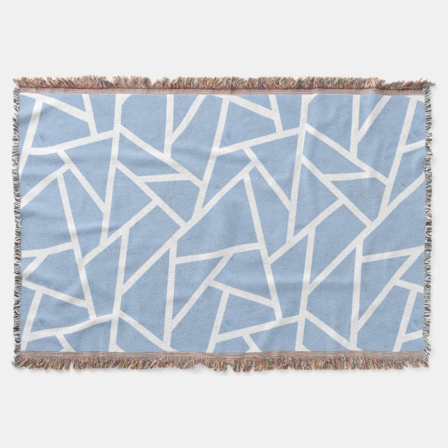 Couverture Motif en mosaïque bleu pâle et blanc (Devant)