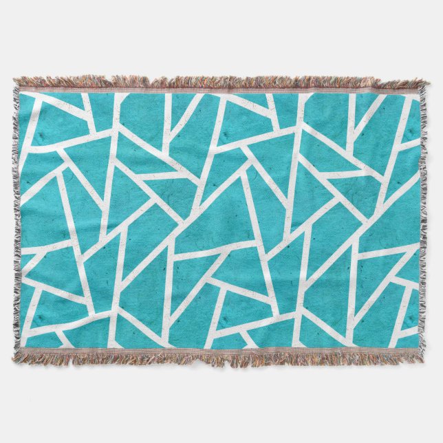 Couverture Motif en mosaïque bleu-vert et blanc (Devant)