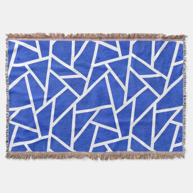 Couverture Motif en mosaïque bleue et blanche (Devant)