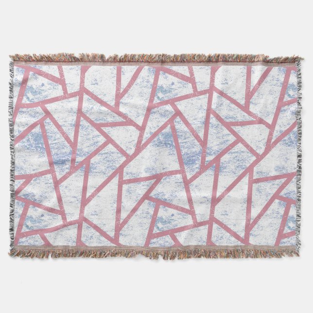Couverture Motif en mosaïque rose et bleu (Devant)