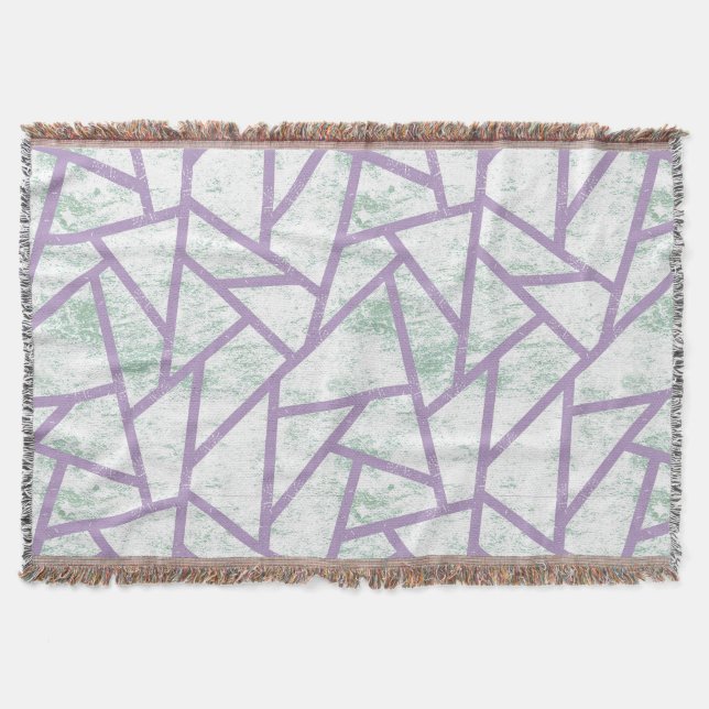 Couverture Motif en mosaïque vert clair et lavande (Devant)