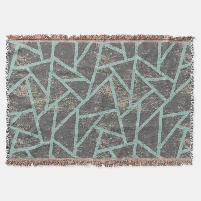 Couverture Motif en mosaïque vert pâle et gris (Devant)