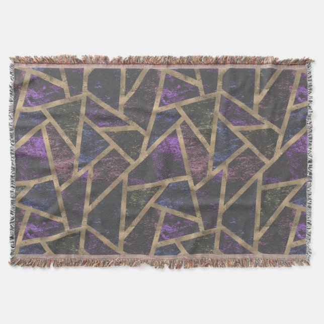 Couverture Motif en mosaïque violet et or (Devant)