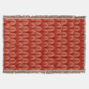 Couverture Motif en plumes Art Déco, Mandarin Orange