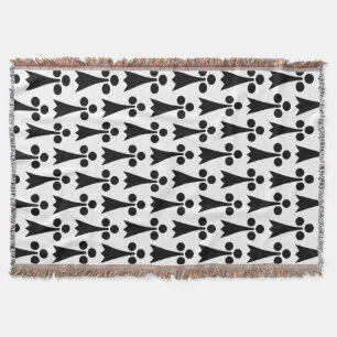 Couverture Motif Ermine, Motif médiéval, noir sur blanc