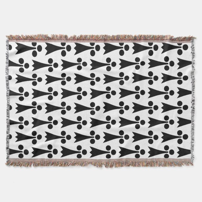 Couverture Motif Ermine, Motif médiéval, noir sur blanc (Devant)