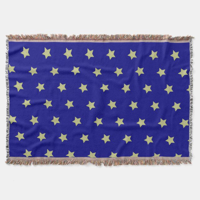 Couverture Motif étoile or et bleu élégant  (Devant)