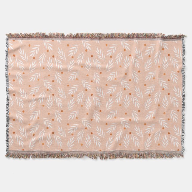 Couverture Motif Feuille moderne Apricot rose (Devant)
