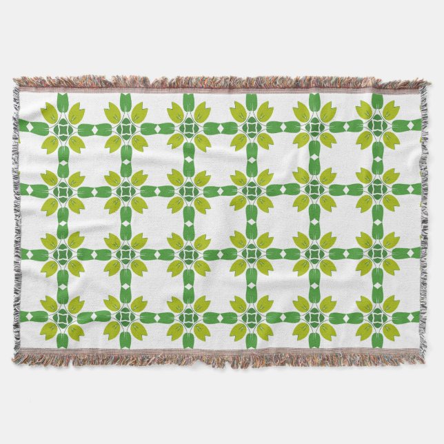 Couverture Motif Feuille, Motif De Feuilles, Feuilles Verts (Devant)