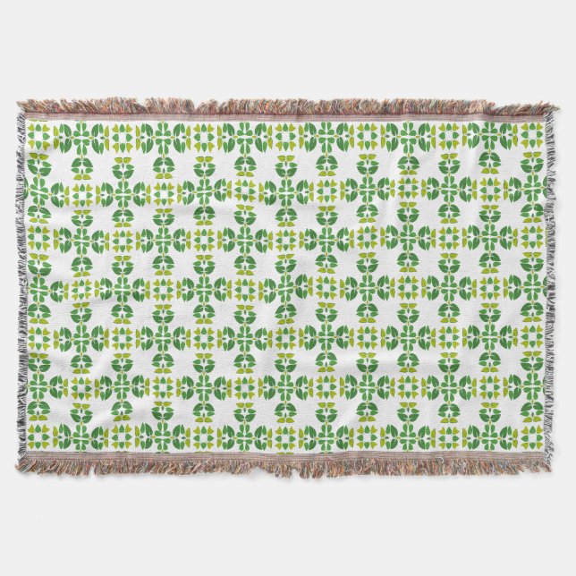 Couverture Motif Feuille, Motif De Feuilles, Feuilles Verts (Devant)