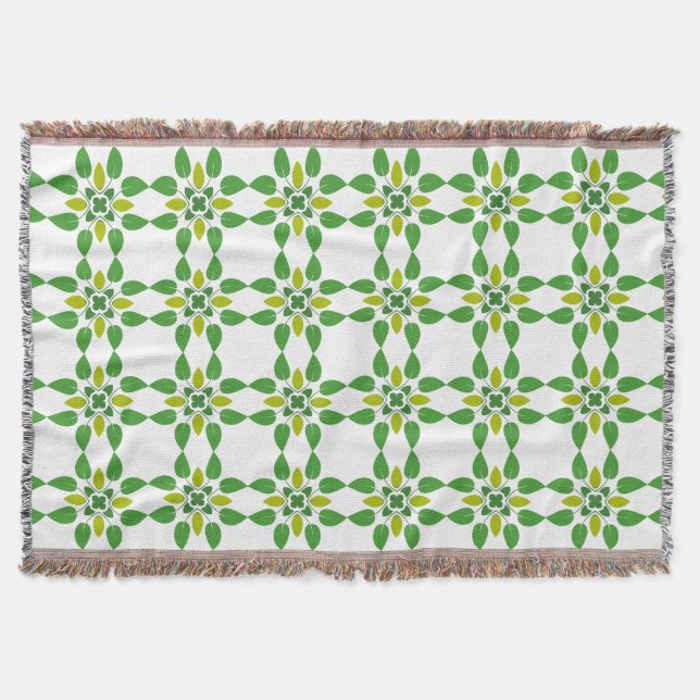 Couverture Motif Feuille, Motif De Feuilles, Feuilles Verts (Devant)