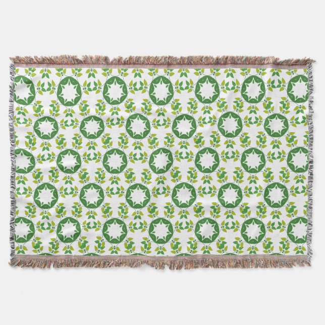 Couverture Motif Feuille, Motif De Feuilles, Feuilles Verts (Devant)