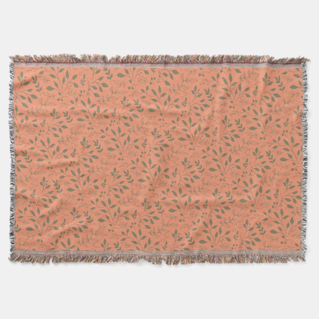 Couverture Motif Feuille Woodland (Devant)