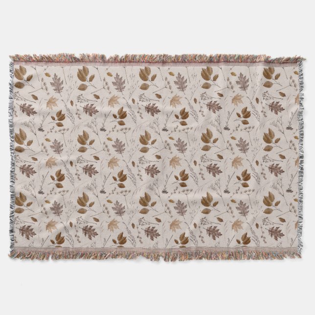Couverture Motif Feuilles d'automne (Devant)