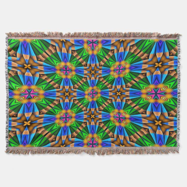 Couverture Motif Fleurs Abstraites uniques (Devant)