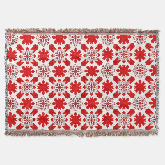 Couverture Motif Flocon de Neige Blanc pour la Maison des Fêt (Devant)