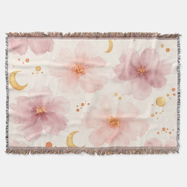 Couverture Motif floral aquarelle rose élégant (Devant)