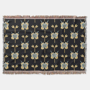Couverture Motif floral coloré sur fond noir pour la décorati