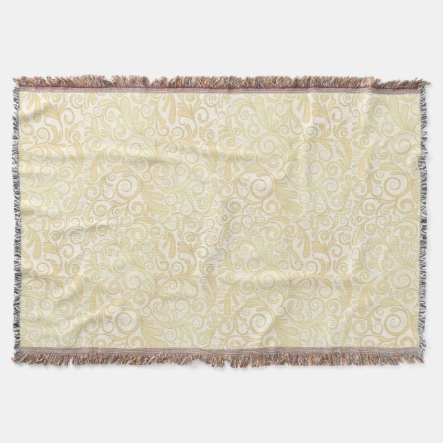 Couverture Motif floral de feuille d'or (Devant)