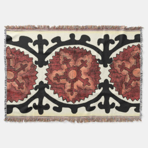 Couverture Motif floral décoratif de style de Suzani
