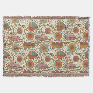Couverture Motif floral d'été fait de feuille