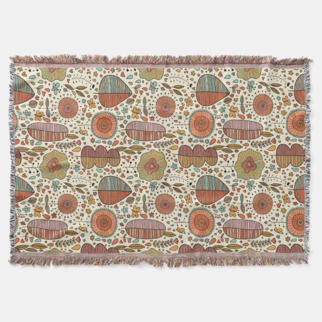 Couverture Motif floral d'été fait de feuille (Devant)