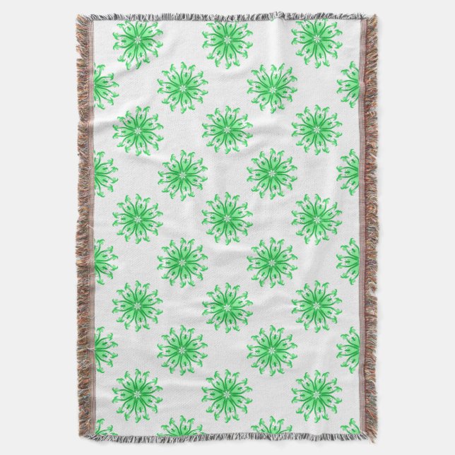 Couverture Motif floral frais vert (devant Vertical)