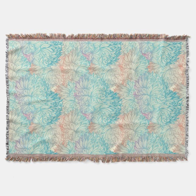 Couverture Motif floral multicolore de griffonnage (Devant)