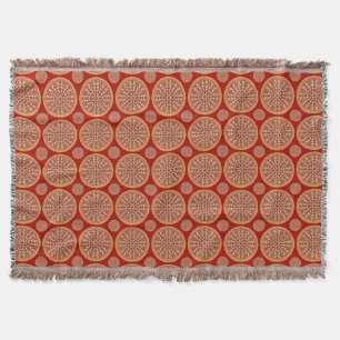 Couverture Motif floral oriental rouge