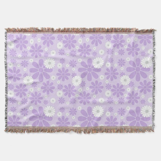 Couverture Motif Floral Pastel LAVANDE (Devant)