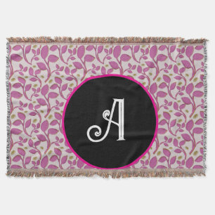 Couverture Motif floral personnalisé de vigne rose 