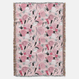 Couverture Motif floral rose de produits de beauté