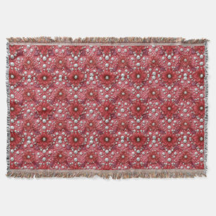 Couverture Motif floral rouge avec accents de perles