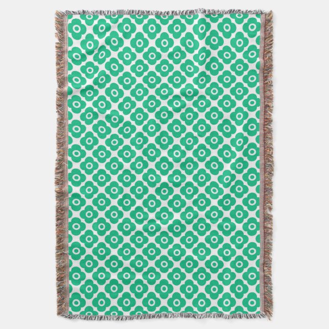 Couverture Motif floral simple vert et blanc rétro (devant Vertical)