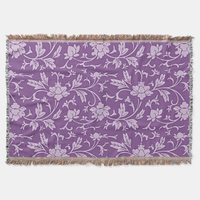 Couverture Motif floral violet et lavande (Devant)