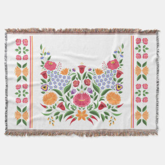 Couverture Motif folklorique hongrois - fleur de broderie Kal